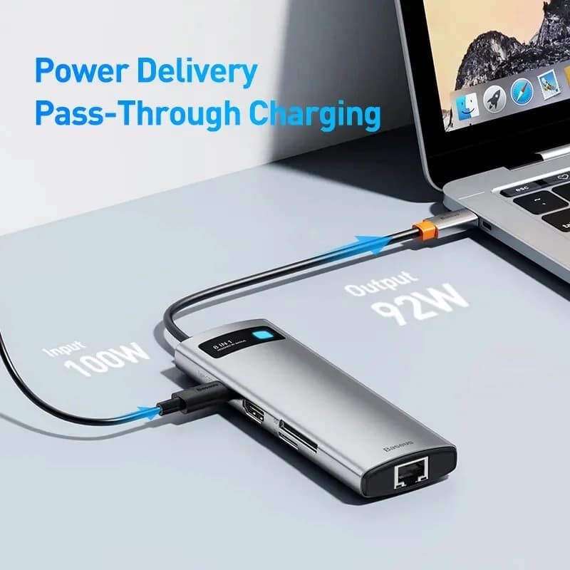 USB-C хаб 4K 60Hz с HDMI, Ethernet и PD 100 Вт